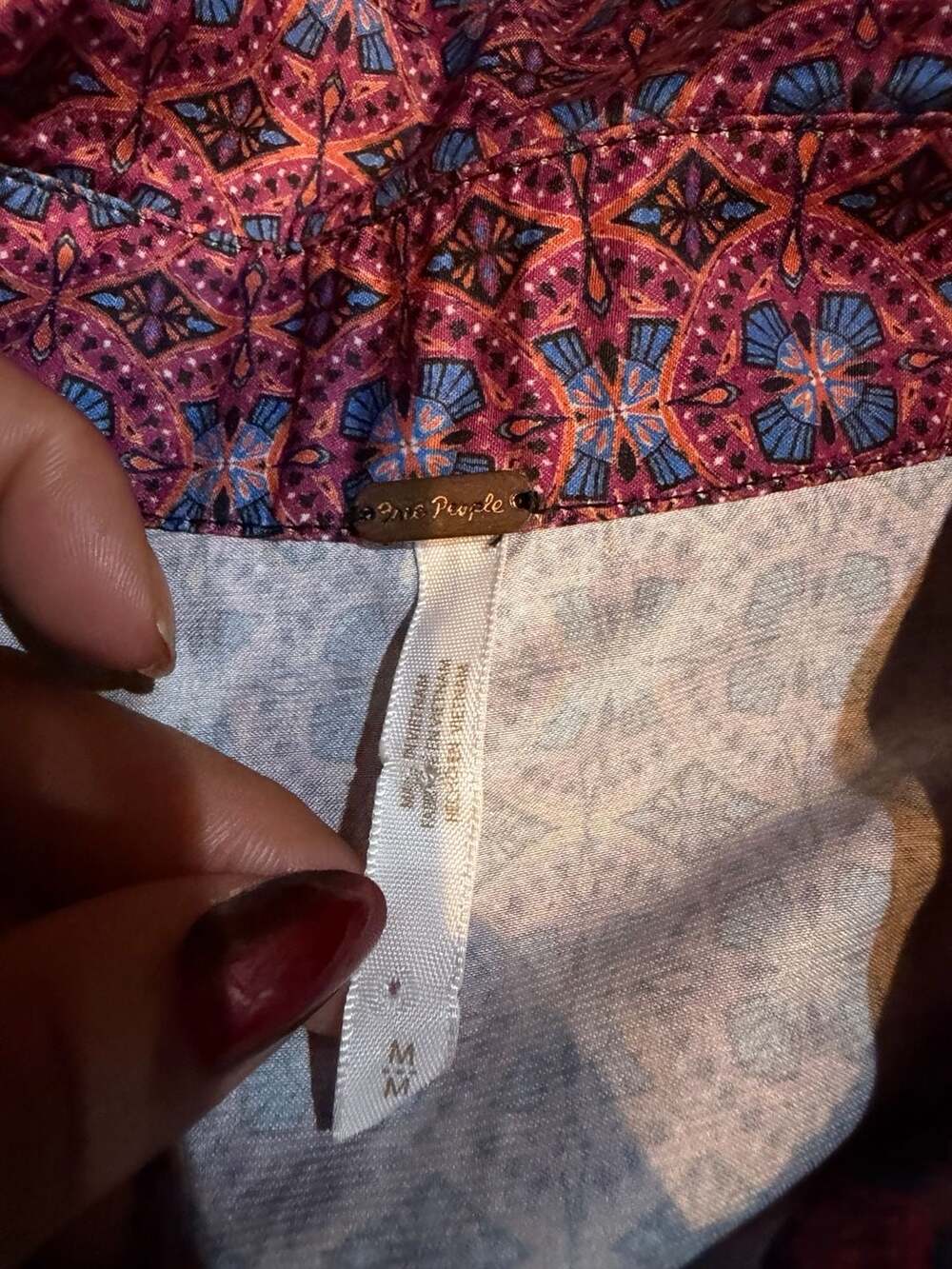 Free People Silky Rillo Long Sleeve Button-Down Shirtdress in Tapestry Print - Picture 4 of 6